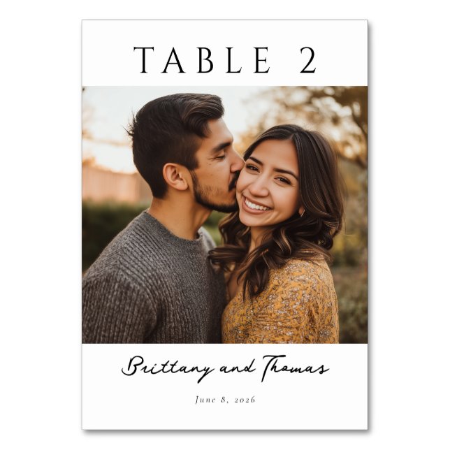 Tarjeta De Mesa Foto Terrenal Romántica (Anverso)