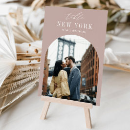 Tarjeta De Mesa Foto y nombre de destino de viaje de boda