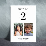 Tarjeta De Mesa Fotografías de niños Tabla número 2 Boda<br><div class="desc">Decore su mesa de bodas con esta tarjeta de números,  que incluye fotos de la infancia de la novia y el novio y el texto personalizado de su elección. Añade fácilmente tus propios detalles haciendo clic en la opción "personalizar".</div>