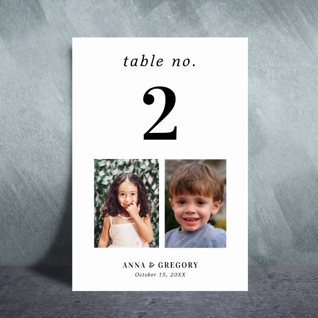 Tarjeta De Mesa Fotografías de niños Tabla número 2 Boda (Subido por el creador)
