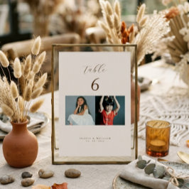 Tarjeta De Mesa Fotos de la infancia con letra moderna rústica com