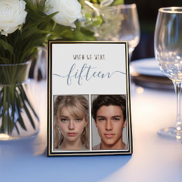 Tarjeta De Mesa Fotos de niños de 15 años Boda de escritura a mano