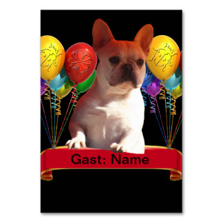 Tarjeta De Mesa Französische Bulldogge Luftballon French Bulldog