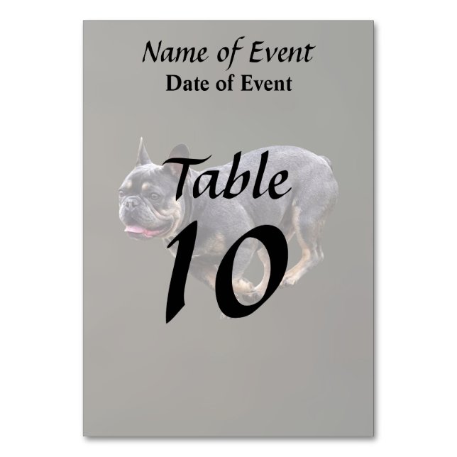Tarjeta De Mesa French Bulldog Corriendo (Anverso)