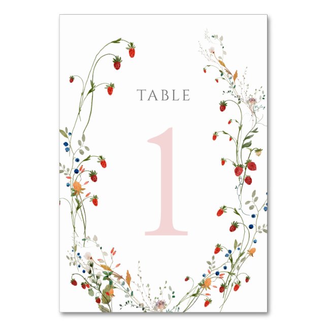 Tarjeta De Mesa fresa silvestre Número 1 (Anverso)
