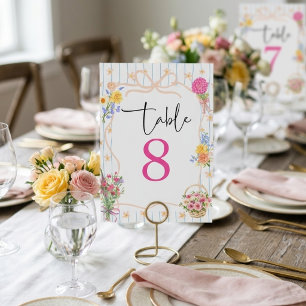 Tarjeta De Mesa Fresco del Mercado Floral Bridal Shower