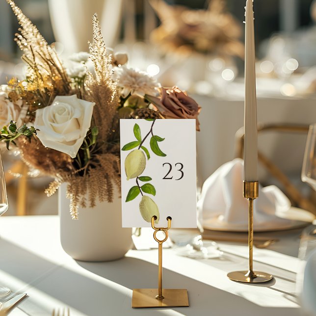 Tarjeta De Mesa Fresh Citrus Painted Lemons Modern Mediterranean (Subido por el creador)