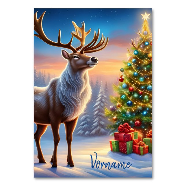 Tarjeta De Mesa Frohe Weihnachten Fensteraufkleber (Anverso)