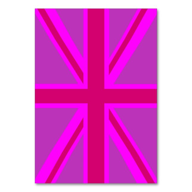 Tarjeta De Mesa Fuchsia Union Jack (Anverso)