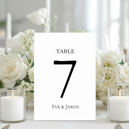 Tarjeta De Mesa Fuente elegante blanca moderna formal boda