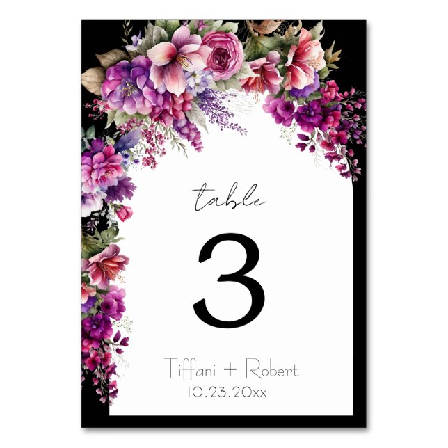Tarjeta De Mesa Fun Boho Moda Floral Arch Bridal Shower (Anverso)
