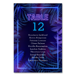 Tarjeta De Mesa Fun Neon Glow Fiesta Escort