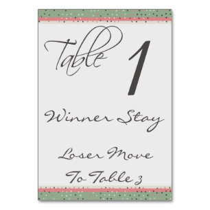 Tarjeta De Mesa Fun Polka Dots Stylish Bunco Table Card #1