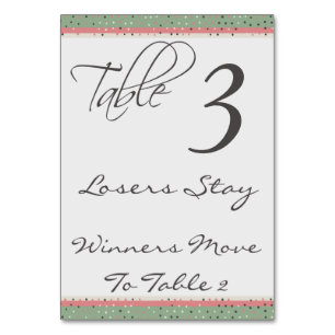 Tarjeta De Mesa Fun Polka Dots Stylish Bunco Table Card #3