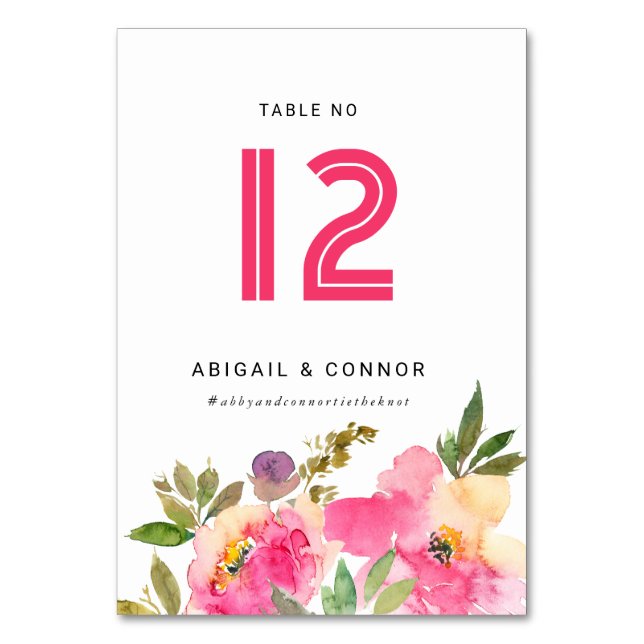 Tarjeta De Mesa Fun Vibrant Violet Fuchsia Floral (Anverso)