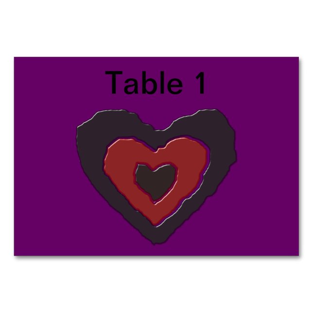Tarjeta De Mesa Fundición gótica Personalizable de corazón de amor (Anverso)