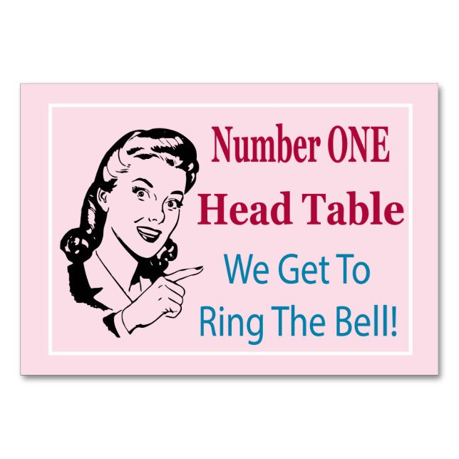 Tarjeta De Mesa Funny Bunco Head Table Card (Anverso)