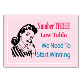 Tarjeta De Mesa Funny Bunco Number Three Low Table Card
