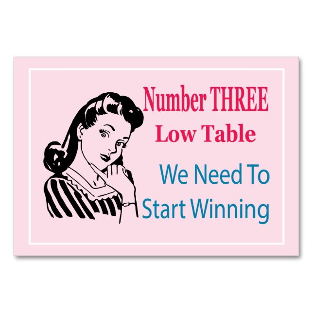 Tarjeta De Mesa Funny Bunco Number Three Low Table Card (Anverso)