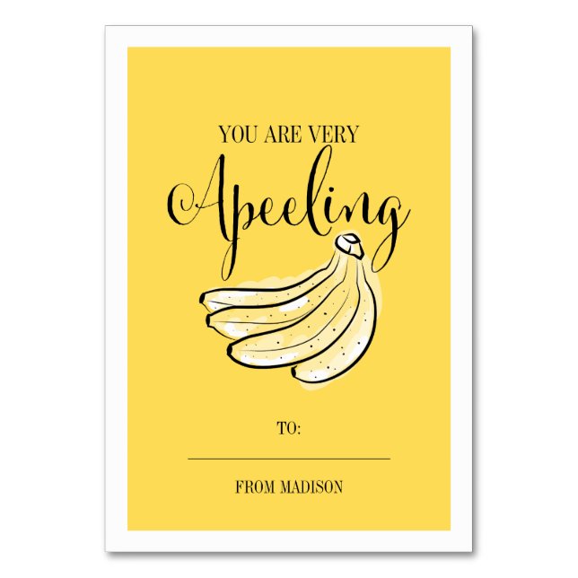 Tarjeta De Mesa Funny Fruit Pun Banana Classroom Card (Anverso)
