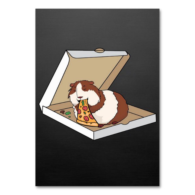 Tarjeta De Mesa Funny Guinea Pig Pizza Cartoon Funny Pet Gift Idea (Anverso)