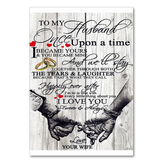Tarjeta De Mesa Funny Quotes To My Husband | Gift For Husband | (Anverso)