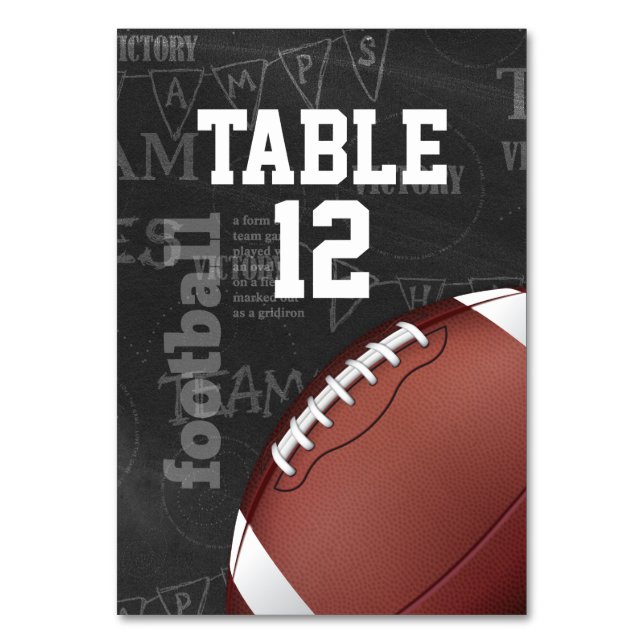 Tarjeta De Mesa Fútbol Americano Personalizado (Anverso)