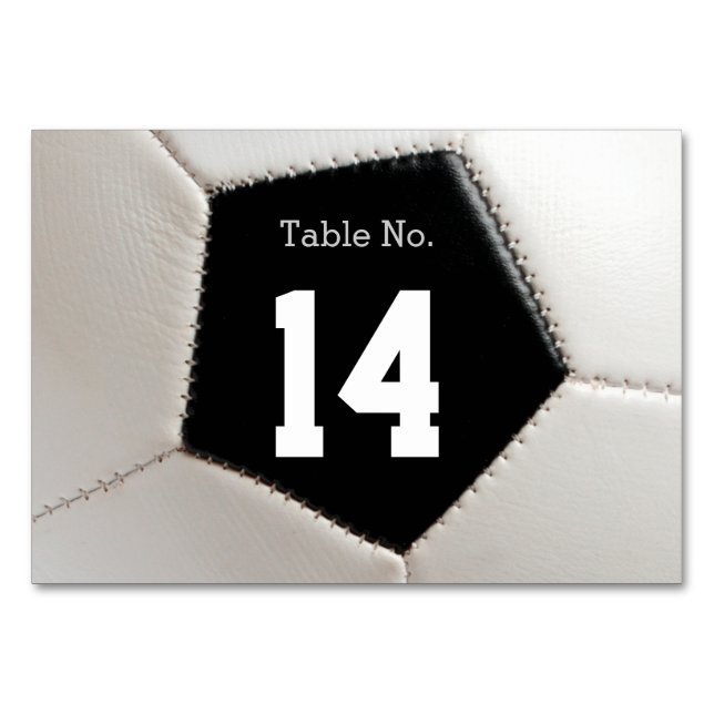 Tarjeta De Mesa Fútbol Número de tabla | Balón de fútbol americano (Reverso)