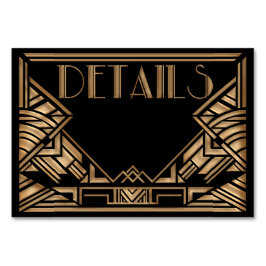 Tarjeta De Mesa Gabinete de Boda de estilo Art Deco