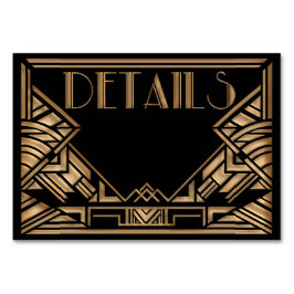 Tarjeta De Mesa Gabinete de Boda de estilo Art Deco