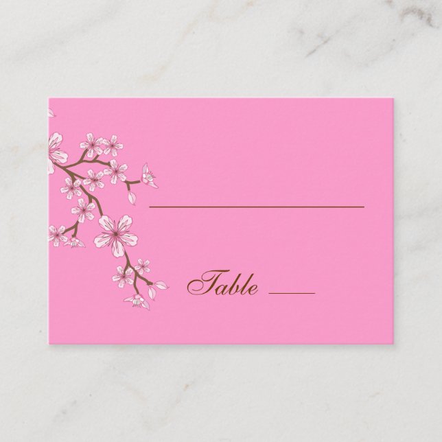 Tarjeta De Mesa Gabriella Pink Blossoms Place Card (Anverso)