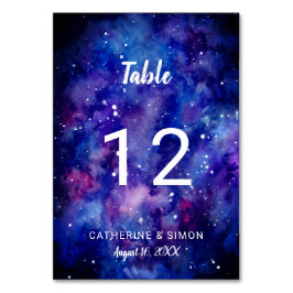 Tarjeta De Mesa Galaxia de acuarela noche estrellada constelacione