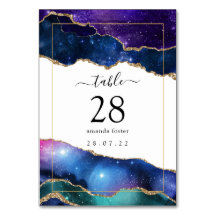 Galaxy Agate Quinceañera Número de Tabla