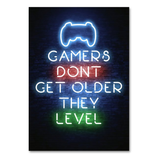 Tarjeta De Mesa Gamers Do Not Get Older (Anverso)
