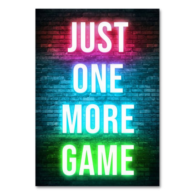 Tarjeta De Mesa Gaming Just One More Games (Anverso)