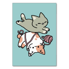 Tarjeta De Mesa Garras y Juego – Adorable Ilustración de Gato