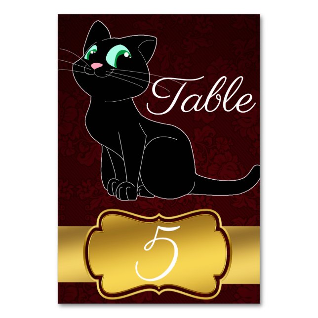 Tarjeta De Mesa Gatito negro (Anverso)