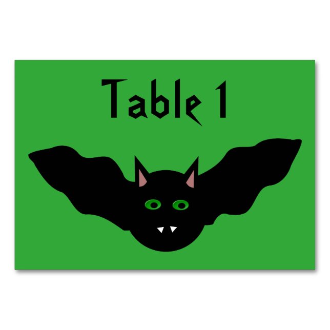 Tarjeta De Mesa Gato de vampiro frente a tabletas Personalizados d (Anverso)