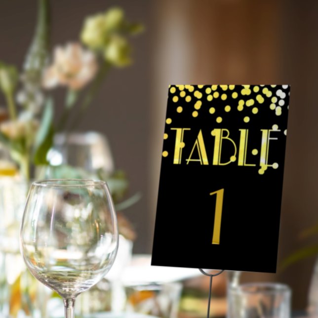 Tarjeta De Mesa Gatsby y Glam Black & Gold Boda Suite (Subido por el creador)