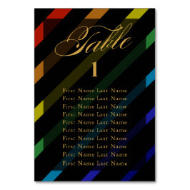 Tarjeta De Mesa Gay Men Wedding Elegant Rainbow Name