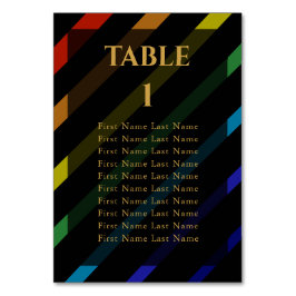 Tarjeta De Mesa Gay Men Wedding Elegant Rainbow Name
