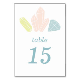 Tarjeta De Mesa Gem Stones Elegant Pastel Boda