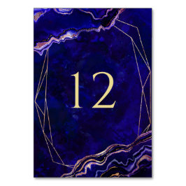 Tarjeta De Mesa Geode Geométrico Moderno Blue Purple Rosa Gold Aga