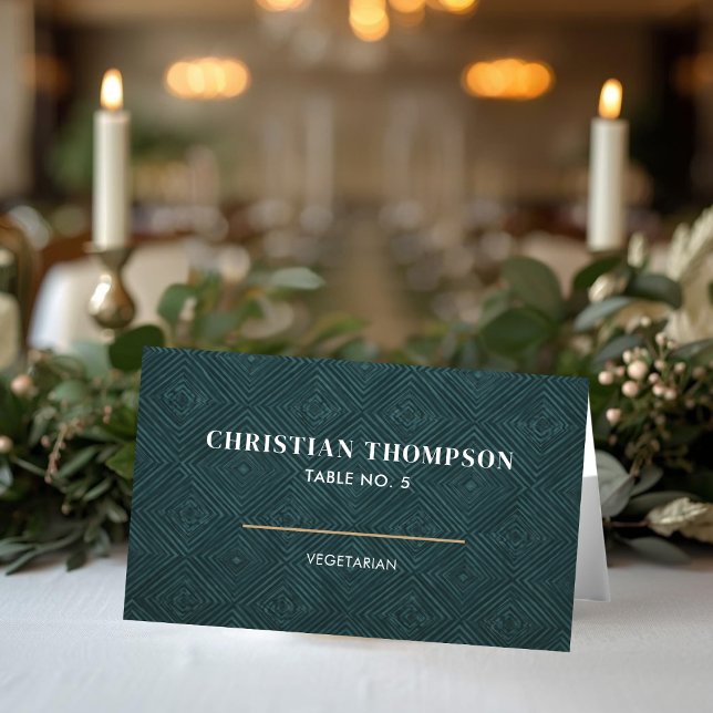 Tarjeta De Mesa Geometric Background Modern Wedding Place Card (Geometric Background Wedding Place Cards)