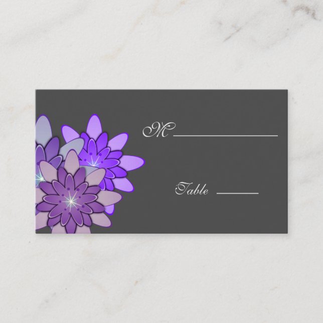 Tarjeta De Mesa Gerbera Daisy Black Place Card for Occapara (Anverso)
