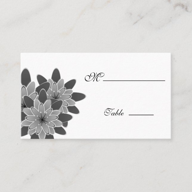 Tarjeta De Mesa Gerbera Daisy Black Place Card for Occapara (Anverso)