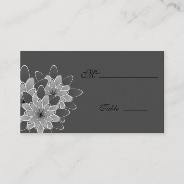 Tarjeta De Mesa Gerbera Daisy Black Place Card for Occapara (Anverso)