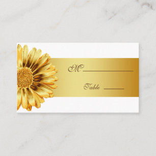 Tarjeta De Mesa Gerbera Daisy Gold Place Card para Boda de Ocasión