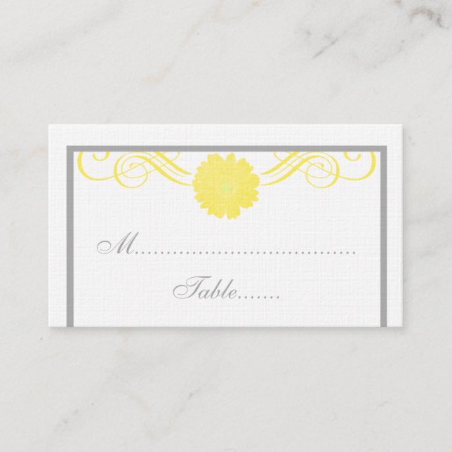 Tarjeta De Mesa Gerbera Daisy Swirls Place Card (Anverso)