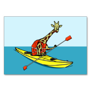 Tarjeta De Mesa Giraffe Kayaking